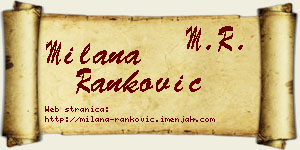 Milana Ranković vizit kartica